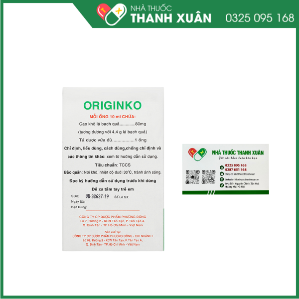Originko 80mg phòng và điều trị suy giảm trí nhớ, hội chứng tiền đình
